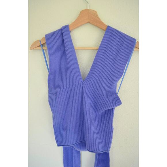 By Anthropologie Ribbed Cashmere Halter Top - Picture 4 of 7